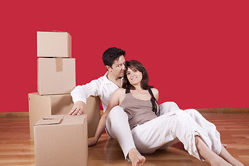 Image showing young couple packing 