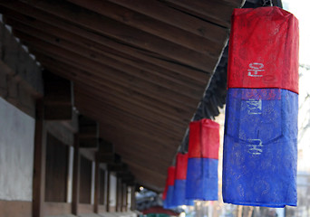 Image showing Red and blue lanterns