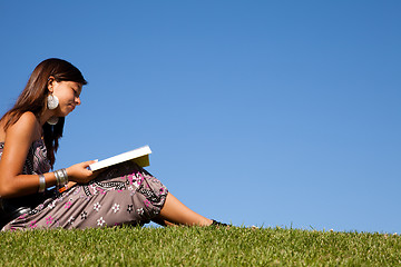 Image showing Reading at the park