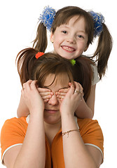 Image showing Smiling daughter with mom