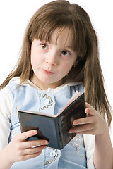 Image showing Little girl portrait with  passport