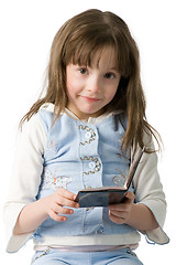Image showing Little girl portrait with  passport