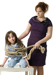 Image showing mother punishes daughter