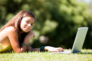 Image showing Modern student little girl