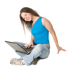 Image showing girl with laptop