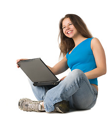 Image showing girl with laptop