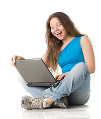 Image showing girl with laptop