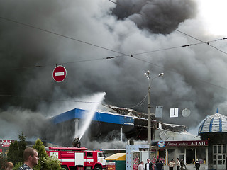 Image showing Slavyansky market explosion in Dnipropetrovsk