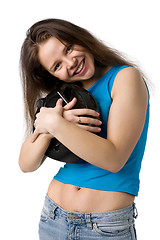 Image showing girl with music player
