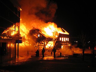 Image showing House in a burning inferno