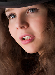 Image showing beautiful girl  in hat