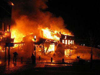 Image showing Burning building