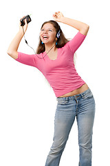 Image showing Happy dancing woman