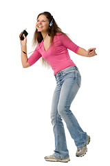 Image showing Happy dancing woman