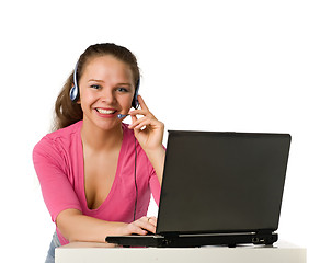 Image showing beautiful girl with laptop