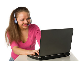 Image showing girl with laptop