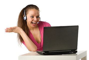 Image showing girl with laptop