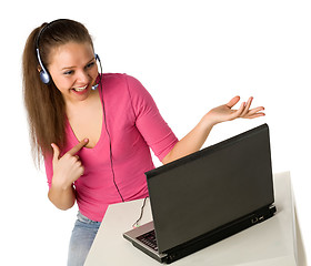 Image showing girl with laptop