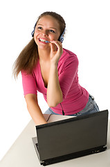 Image showing  beautiful girl with laptop