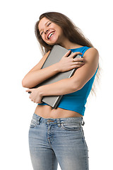 Image showing girl with laptop