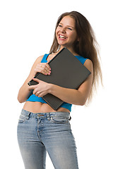 Image showing girl with laptop