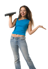 Image showing girl with laptop