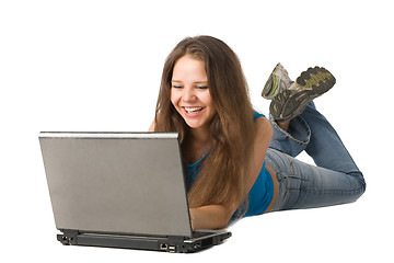 Image showing girl with laptop