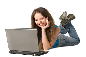 Image showing girl with laptop