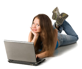 Image showing girl with laptop