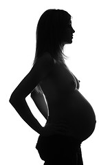 Image showing bared pregnant woman