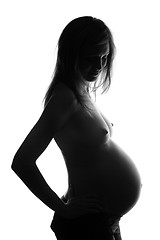 Image showing pregnant woman silhouette