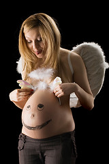 Image showing Smiling pregnant girl