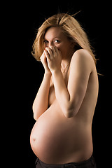 Image showing bared pregnant woman