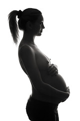 Image showing pregnant woman silhouette