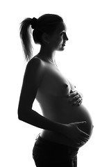 Image showing pregnant woman silhouette