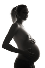 Image showing pregnant woman silhouette