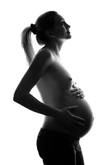 Image showing pregnant woman silhouette