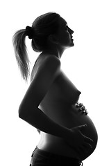 Image showing pregnant woman silhouette