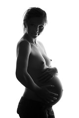 Image showing pregnant woman silhouette