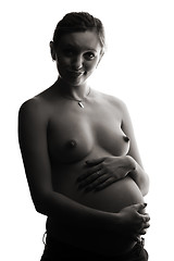 Image showing pregnant woman silhouette