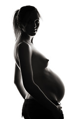 Image showing pregnant woman silhouette