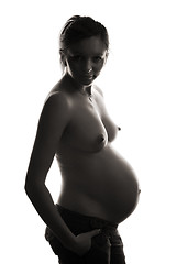 Image showing pregnant woman silhouette