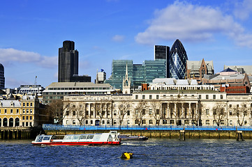 Image showing London skyline from Thames river