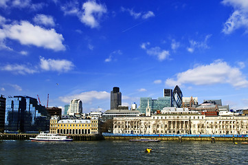 Image showing London skyline from Thames river
