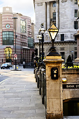 Image showing Bank station entrance in London