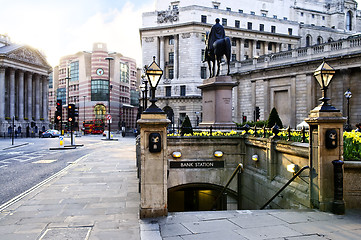 Image showing Bank station entrance in London
