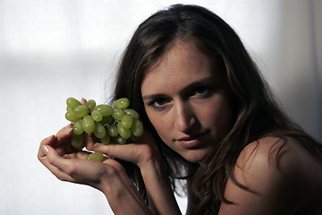 Image showing Girl with grape