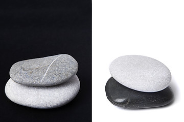 Image showing Yin Yang Pebble Stacks