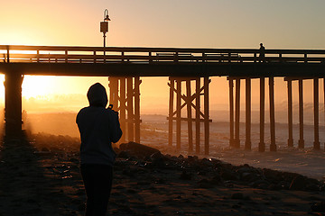Image showing Photographer At Sunset