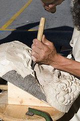 Image showing Wood carving